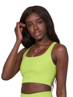 girlfriend collective paloma sports bra lime size L